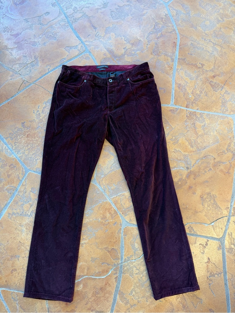 John Varvatos U.S.A. Luxe Burgundy Velvet Pants Men’s 36W Straight